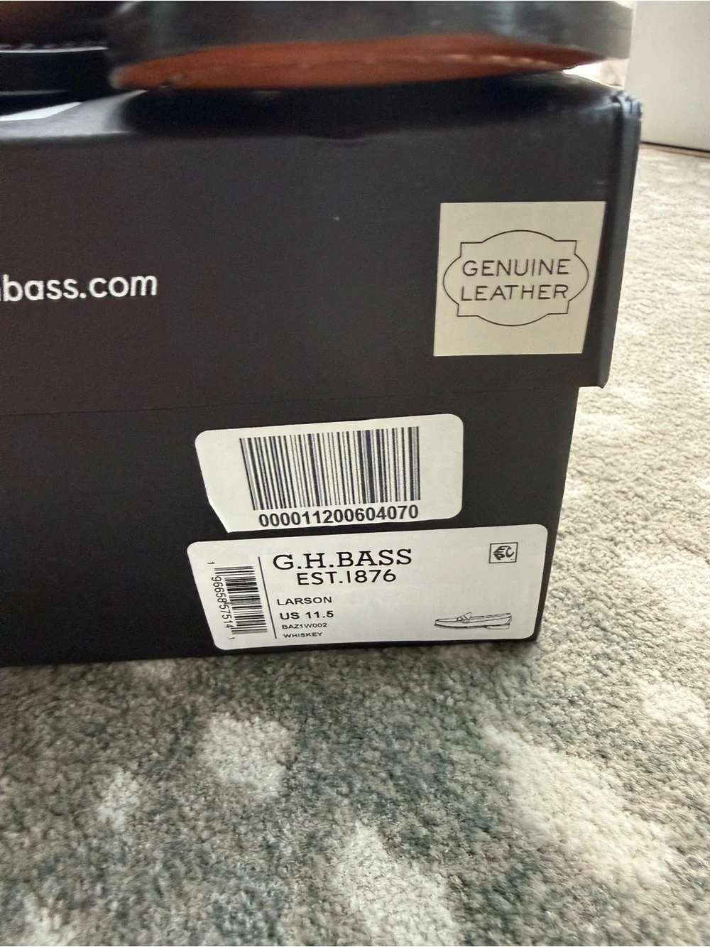 G.H. Bass & Co. Brown Leather Larson Penny Loafers for Men 11.5